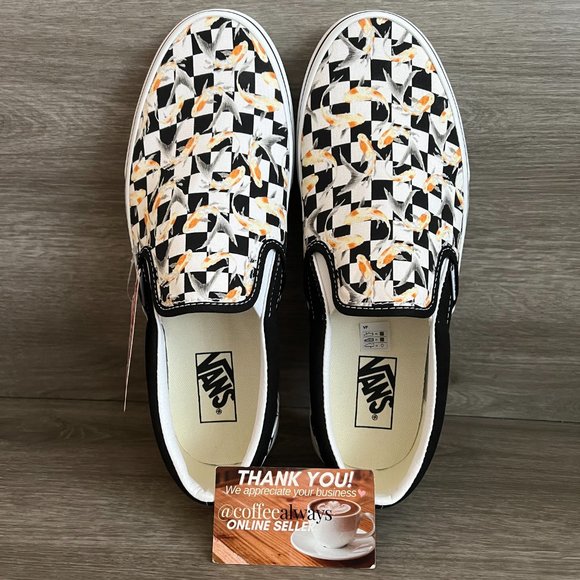 Vans Classic Slip-On Checkerboard Koi Black White Men's NWB - Picture 7 of 8